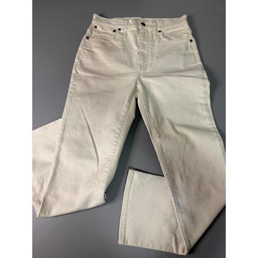 Madewell Slim Demi-Boot Jeans Off-White Cream High Rise Size 27 CKP454262975